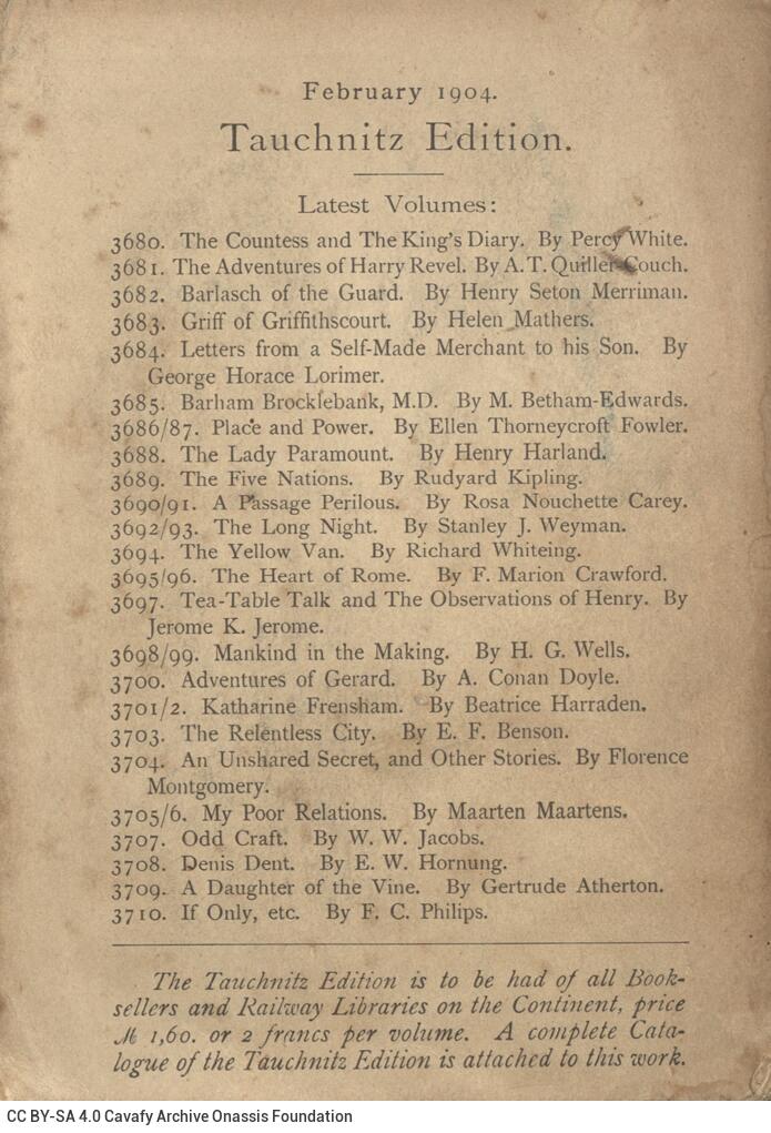 16.5 x 12 cm; + 288 p. + 32 appendix p., price of the book “Μ. 1.60” on its spine, the name of Stanley Worling is noted 